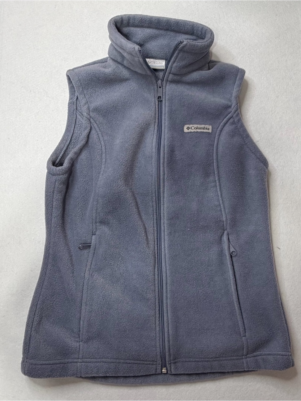 Columbia Women's Fleece Vest Full Zip Blue Gray S